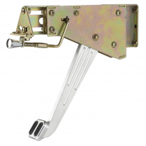 Rect Foot Operated E-Brake Solid Arm - Chrome Ball Milled