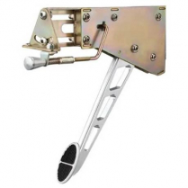 Oval Foot Operated E-Brake Windowed Arm - Chrome Alum/Rubber