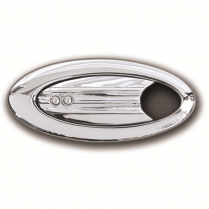 Clayton Machine Ribbed Oval Door Handles - Chrome