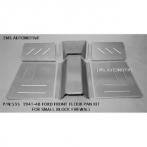 1941-48 Ford Car Front Floor Pan Kit for Sm Block Firewall