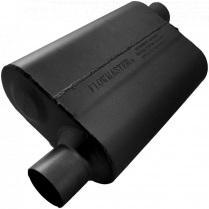 40 Delta Flow 2-1/2-1/8" Muffler Offset In & Out - Black Alu