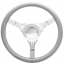 Banjo Steering Wheel - Light Gray Leather