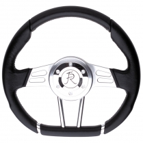 D-Shaped 13-1/2" Steering Wheel - Black