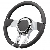 Waterfall Steering Wheel in Dark Gray Leather