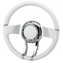 Waterfall Steering Wheel - White Leather
