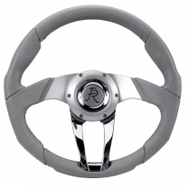 Cascade Steering Wheel in Light Gray Leather