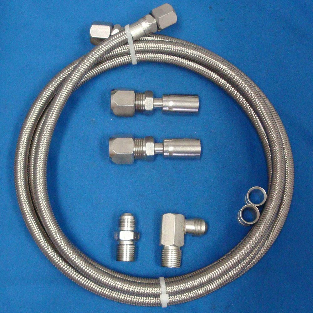 Braided Heater Hose Kit with 5/8" x 1/2" NPT - Stainless
