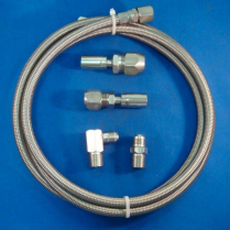 Braided Heater Hose Kit w/ 5/8" & 3/4" x 1/2" NPT -Pol SS