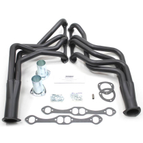 1964-79 Chevy SB Long Tube Black Headers (See App) - 1-5/8"