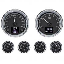 Universal 6 Gauge Round, Analog HDX Gauge Kit - Black