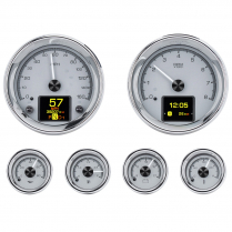 Universal 6 Gauge Round, Analog HDX Gauge Kit - Silver