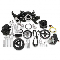 Holley Mid-Mount Complete LS Engine Accessory System - Black