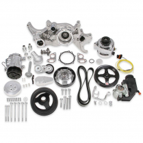 Holley Mid-Mount Complete LS Engine Accessory Kit - Polished