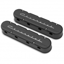 Holley Chevrolet Script 2 Piece LS Valve Covers - Black