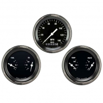 Hot Rod 3 Gauge Kit 3-3/8" Speedo & 2 Duals - SLF