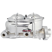 Chrome 1" Dual Res Master Cylinder 9/16"-1/2" Drivers Ports