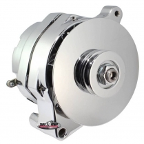 Ford 1 Wire Chrome 100 Amp 1 V-Groove Alternator