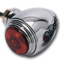 Chrome Maxi Bullet Bright Lights with Red Lens - Pair