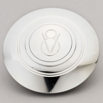 Large Steering Wheel Horn Button Curved V8 Logo - Polished