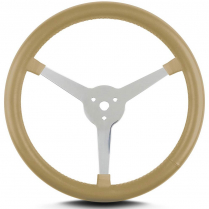 Lake Style 14" Polished 3-1/4" Steering Wheel - Tan