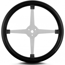 Lake Style 14" Polished 4 Spoke 14" Steering Wheel - Black