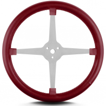 Lake Style 14" Polished 4 Spoke Steering Wheel - Burgundy