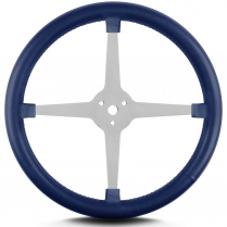 Lake Style 14" Polished 4 Spoke 14" Steering Wheel - Blue
