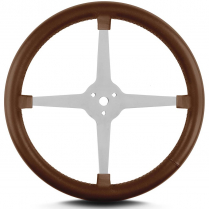 Lake Style 14" Polished 4 Spoke 14" Steering Wheel - Caramel