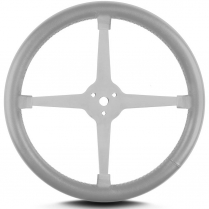 Lake Style 14" Polished 4 Spoke Steering Wheel - Light Grey