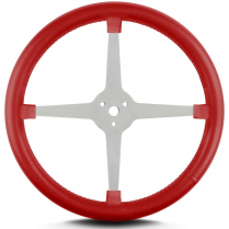 Lake Style 14" Polished 4 Spoke Steering Wheel - Bright Red