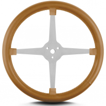 Lake Style 14" Polished 4 Spoke Steering Wheel - Chestnut