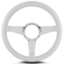 Mark 4 Standard 14" Polished Spoke Steering Wheel - White