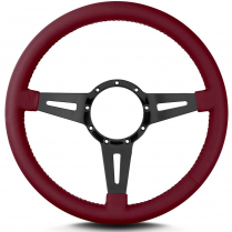 Mark 4 Elegante 14" Black Spoke Steering Wheel - Burgundy