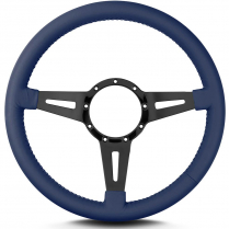 Mark 4 Elegante 14" Black Spoke Steering Wheel - Blue