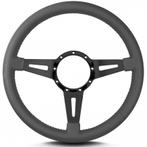Mark 4 Elegante 14" Black Spoke Steering Wheel - Dark Grey