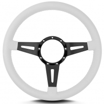 Mark 4 Elegante 14" Black Spoke Steering Wheel - White
