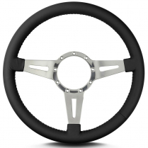 Mark 4 Elegante 14" Polished Spoke Steering Wheel - Black