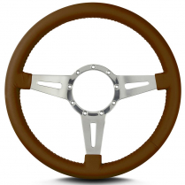 Mark 4 Elegante 14" Polished Spoke Steering Wheel - Caramel