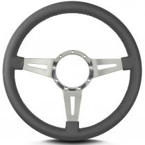 Mark 4 Elegante 14" Polished Spoke Steering Wheel- Dark Grey