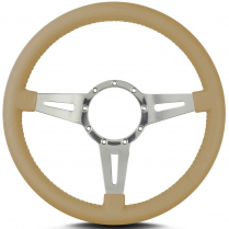 Mark 4 Elegante 14" Polished Spoke Steering Wheel - Tan