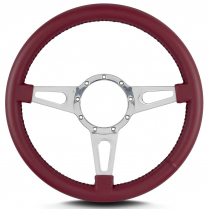 Mark 4 Supreme 14" Polished Spoke Steering Wheel - Burgundy