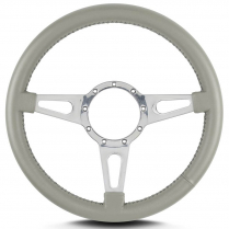 Mark 4 Supreme 14" Polished Spoke Steering Wheel Light Grey