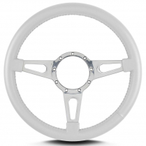 Mark 4 Supreme 14" Polished Spoke Steering Wheel - White