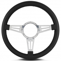 Mark 4 Double Slot 14" Polished Spoke Steering Wheel - Black