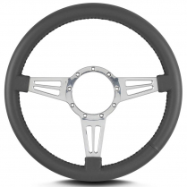 Mark 4 Double Slot 14" Polish Spoke Steering Wheel Dark Grey