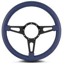 Mark 4 Supreme 14" Black Spoke Steering Wheel - Blue