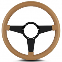 Mark 4 Standard 14" Black Spoke Steering Wheel - Chestnut