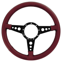 Mark 4 GT 14" Black Spoke Steering Wheel - Burgundy