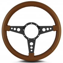 Mark 4 GT 14" Black Spoke Steering Wheel - Caramel