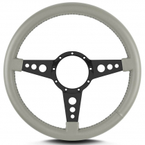 Mark 4 GT 14" Black Spoke Steering Wheel - Light Grey